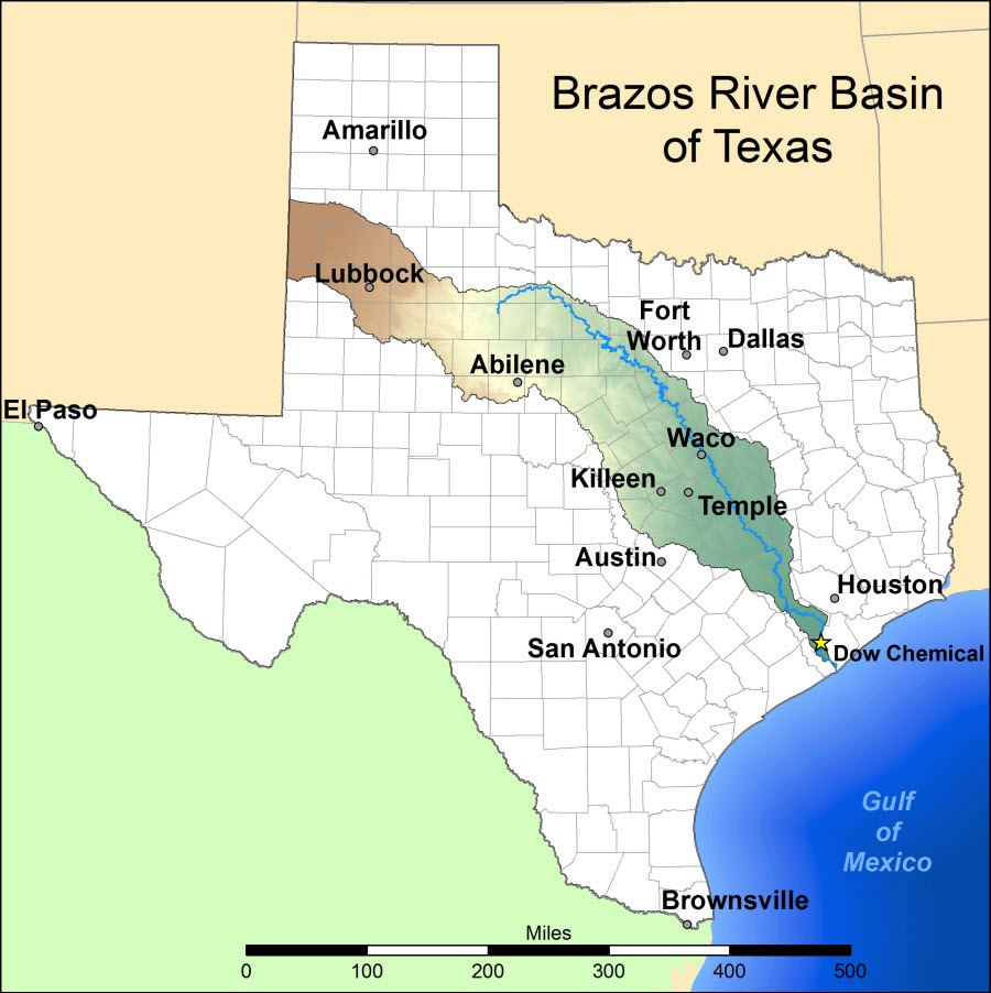 Where can I find a map of the Brazos basin?